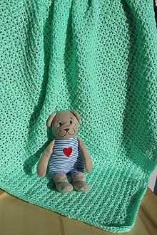 Detský textil - Háčkovaná deka pro miminko- Zelenkavá - 7743753_