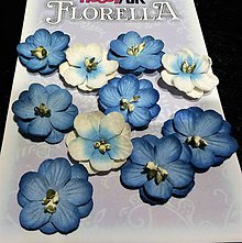 Polotovary - Florella - dekoračné kvety - modré - 7749501_