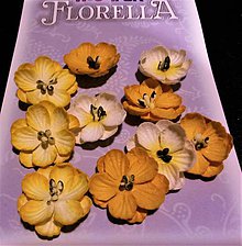 Polotovary - Florella - dekoračné kvety - žltá - 7749518_