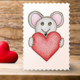 Papiernictvo - Kreslené srdce (myška) - 7746289_