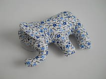 Hračky - Sloník s modrými kvetinkami - 7750908_