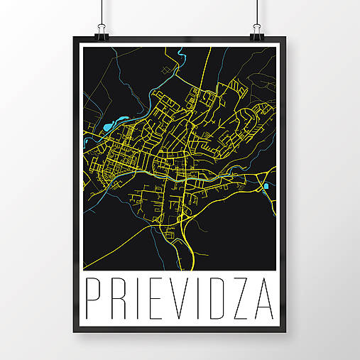 Grafika - PRIEVIDZA, moderná, čierna - 7754034_