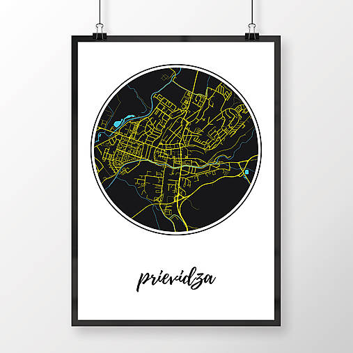 Grafika - PRIEVIDZA, okrúhla, čierna - 7754041_