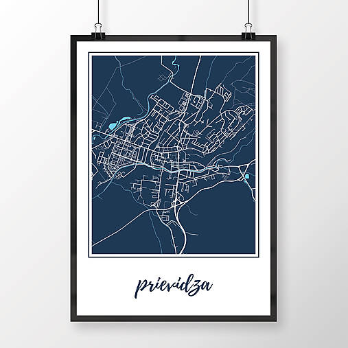 Grafika - PRIEVIDZA, klasická, tmavomodrá - 7754090_