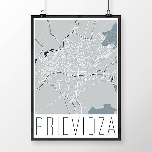 Grafika - PRIEVIDZA, moderná, svetlomodrá - 7754145_