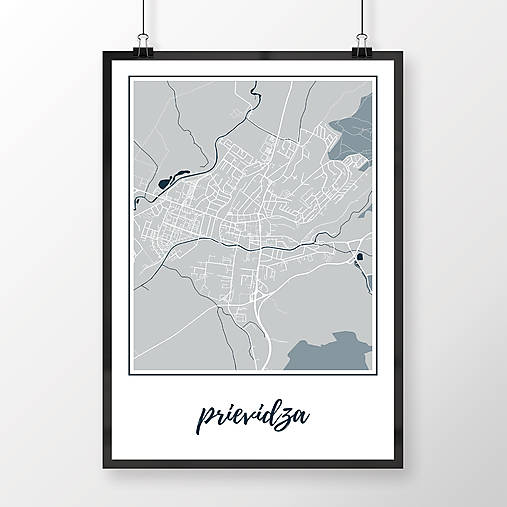 Grafika - PRIEVIDZA, klasická, svetlomodrá - 7754149_