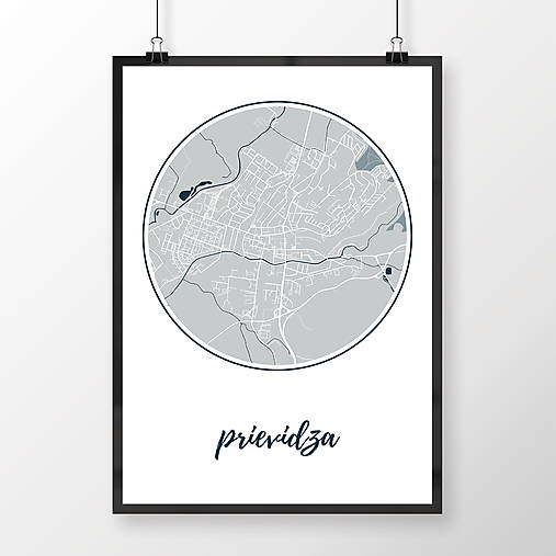 Grafika - PRIEVIDZA, okrúhla, svetlomodrá - 7754160_