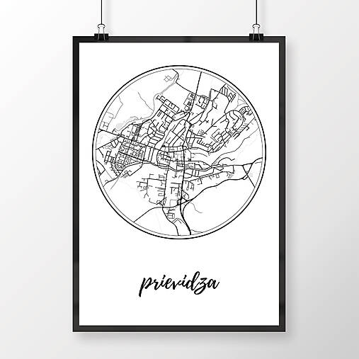 Grafika - PRIEVIDZA, okrúhla, biela - 7754184_