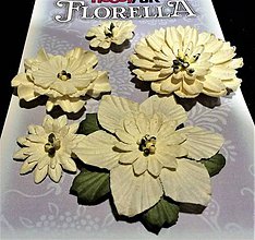 Polotovary - Florella - dekoračné kvety - krémová - 7757374_
