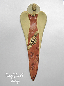 Dekorácie - anjel-ka z keramiky - dekorácia na stenu - 7756184_