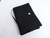 Papiernictvo - Mini Black dots -romantický obal na knihu,zápisník - 7757341_