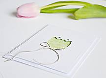 Papiernictvo - Pozdrav štýlový - tulipán zelený - 7761585_