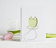 Papiernictvo - Pozdrav štýlový - tulipán zelený - 7761587_
