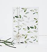 Papiernictvo - Pozdrav štýlový - Lístky zelené - 7761719_