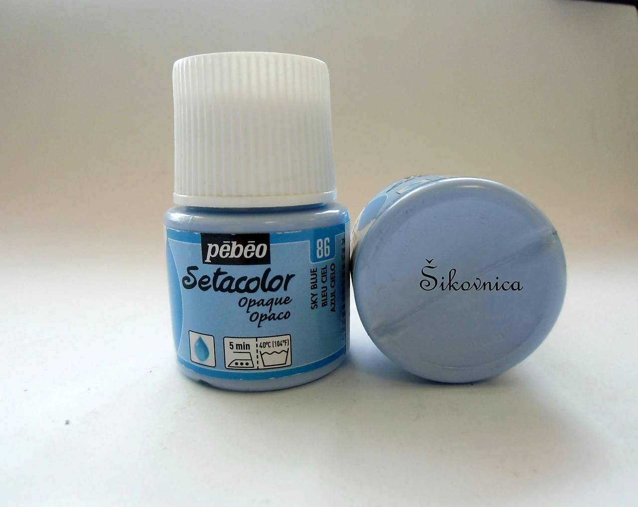 Farba na textil, Pébéo, Setacolor opaque, 45 ml (86 sky blue (nebeská modrá))