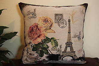 Úžitkový textil - Velký polštář- Eiffelová věž - 7761008_