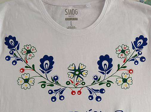 Folkové dámske maľované tričko (pestrofarebné prevedenie)