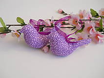 Dekorácie - Vtáčik fialový - 7770005_