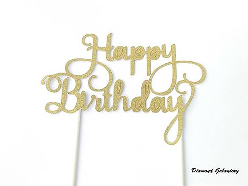 Polotovary - Ozdobný nápi Happy Birthday - 7772896_