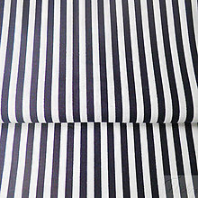 Textil - 100 % bavlna tmavomodré pásiky, šírka 140 cm, cena za 0,5 m - 7774783_