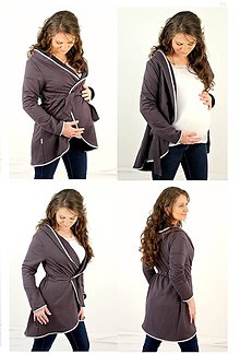 Tehotenské oblečenie - TEPLÝ TĚHOTENKSÝ KABÁTIK - veľ. L - XXL, rozne farby - 7783757_