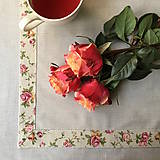 Úžitkový textil - bavlnený stredový obrus 130 x 45 cm, ružová bordúra - 7786763_
