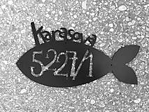 Tabuľky - Kovová tabuľka na dom / ryba s číslom a nápisom - 7783643_
