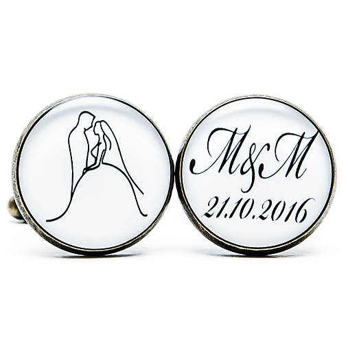 Pánske šperky - Manžetové gombíky 038 (kruhové - strieborné + darček.krabička) - 7788224_