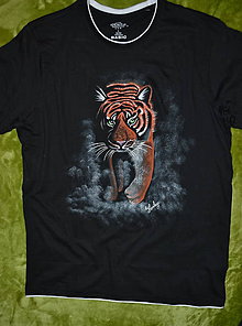 Pánske oblečenie - maľované tričko - tiger - 7785009_