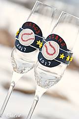 Láska a baseball - svadobné poháre - výroba podľa fotografie