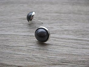 Náušnice - Perly - napichovačky 11mm (Tmavosivé perly, č.718) - 7790938_