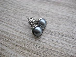 Náušnice - Perly polovičné (Svetlosivé perly - visiace č.723) - 7791365_