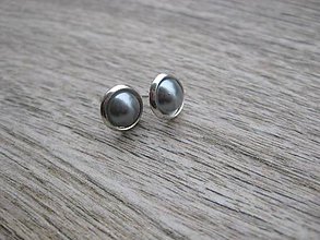Náušnice - Perly - napichovačky 9 mm (Svetlosivé perly,č.727) - 7791720_