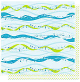 Papier - VÝPREDAJ! Waves and Bubbles Glitterpaper (papier na scrapbooking s modrými vlnami, 12x12) - 7794054_