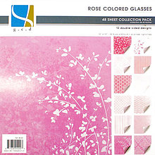 Papier - VÝPREDAJ! GCD - Rose Colored Glasses (romantický ružový papier na scrapbooking, 8x8, 48ks) - 7793274_