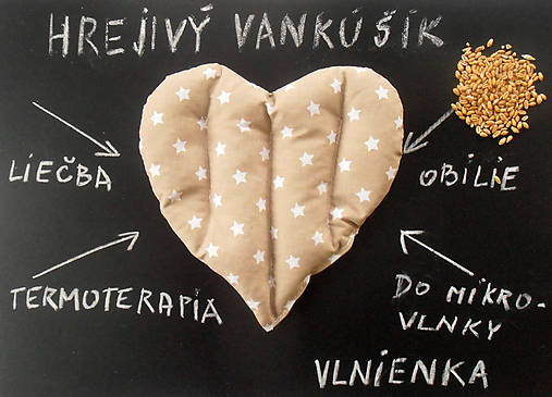 Úžitkový textil - TERMOFOR Hrejivý vankúšik z obilia do mikrovlnky Hviezdička - 7801868_