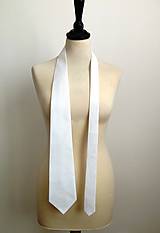 Polotovary - biela kravata - na ďalšie dotvorenie - 7800773_