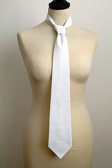 Polotovary - biela kravata - na ďalšie dotvorenie - 7800775_