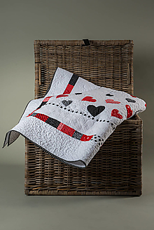 Úžitkový textil - Srdcový quilt prikrývka - 7801653_