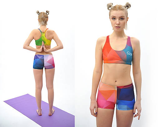 Plavky - Crystal rainbow - športový krátky set/plavky - 7798720_