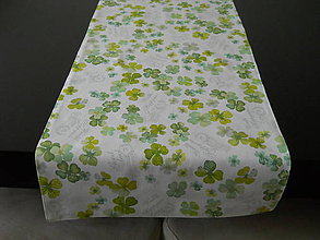 Úžitkový textil - Štóla - Zelené štvorlístky - 7805348_