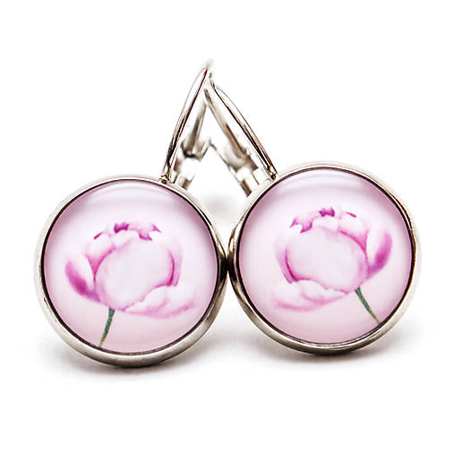 Náušnice - Jemné pivoňky - 7806017_