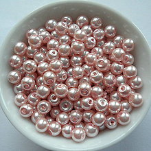 Korálky - Voskované perly 4mm-60ks (sv.ružová) - 7808295_