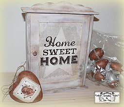 Nábytok - Klúčová skrinka Home sweet home - 7810196_