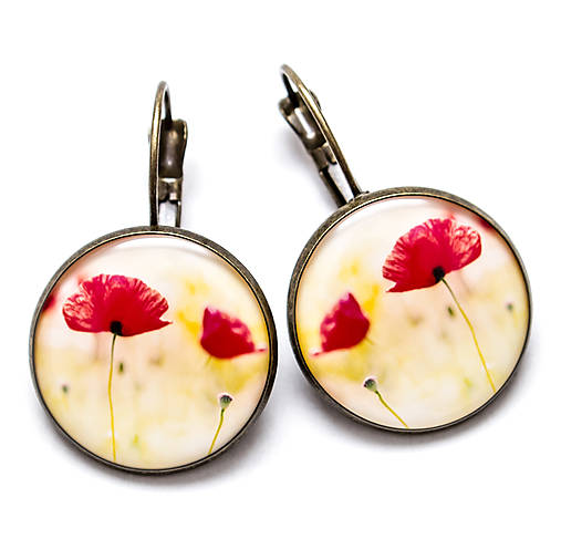 Náušnice - Vlčí mak - 7811955_