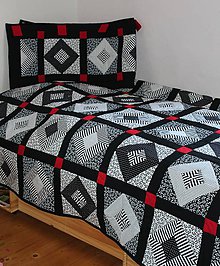 Úžitkový textil - Prehoz a zástena za posteľ Patchwork - 7816791_