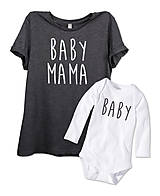 Dámske tričko+detské body= súprava MAMA BABY