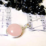 Rose Quartz Necklace Ag925 / Postriebrený prívesok s ruženínom na striebornej retiazke