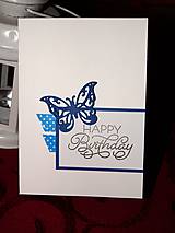 Papiernictvo - Motýľ - pohľadnica k narodeninám - 7824451_