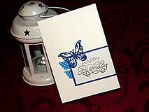 Papiernictvo - Motýľ - pohľadnica k narodeninám - 7824453_